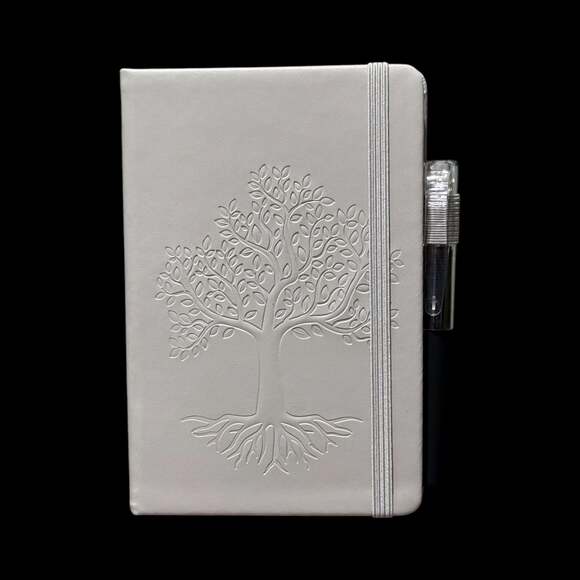 Unknown Other - Light Gray Tree of Life Embossed Small Hardcover Lined Journal with Pen